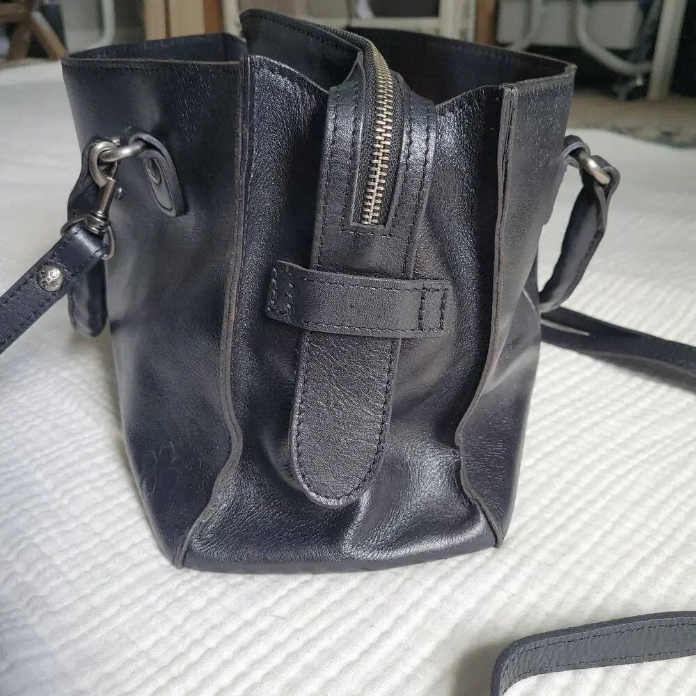 Patricia Nash Black Leather Crossbody Bag Purse Shoulder Designer Handbag - Picture 9 of 11